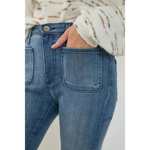 Anthropologie AG Retro Stevie High Rise Skinny Ankle Jeans Patch Pockets 25 R - Picture 2 of 8